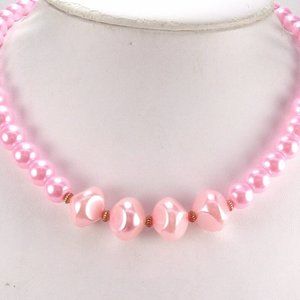 Francesca Visconti Necklace Pink Faux Pearls Graduating Sizes 18.5" NWOT Perfect